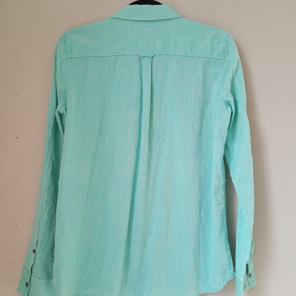 Calvin Klein Jeans Womens Teal Button Up - Picture 2 of 5